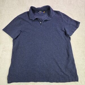 Polo‎ Ralph Lauren Dotted Shirt Men's XL Blue Custom Slim Fit Short Sleeve